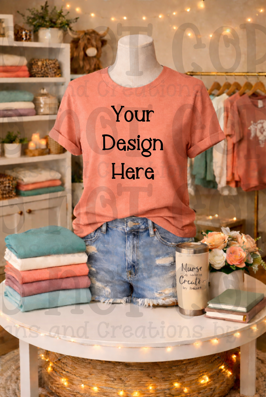 Boutique Mannequin Boho Themed Tshirt Apparel Mock Ups
