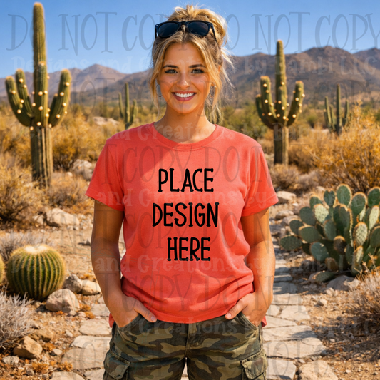 Desert Scene Apparel Mock Ups (Gildan Brand)