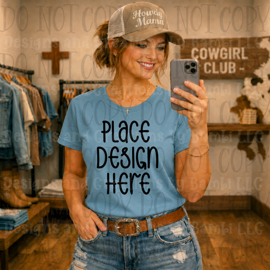 Western Mama Boutique Style Apparel Mock Ups (Bella Canvas, Comfort Colors, and Gildan Brands)