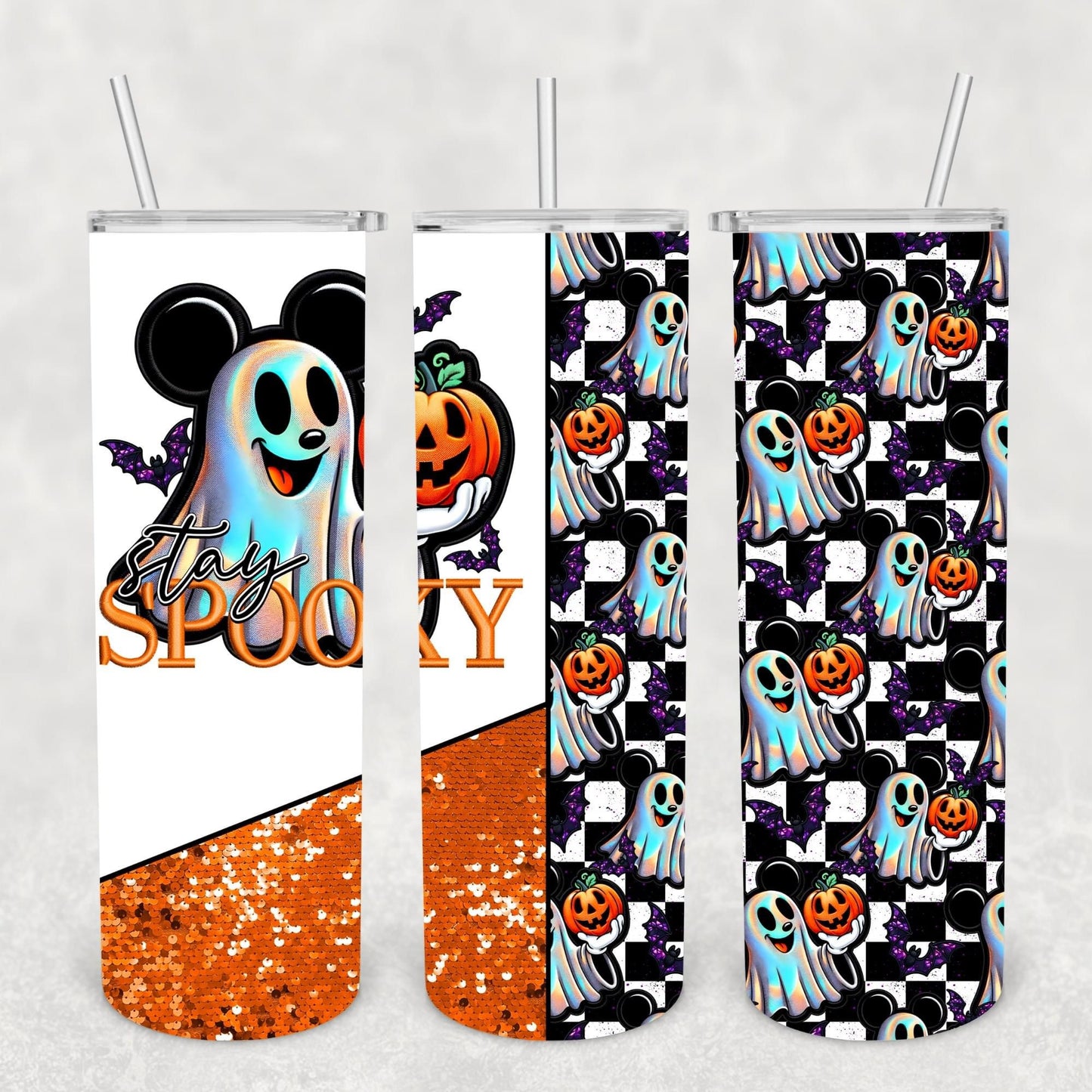 Stay Spooky Holographic Ghost 20 oz Skinny Sublimation Tumbler