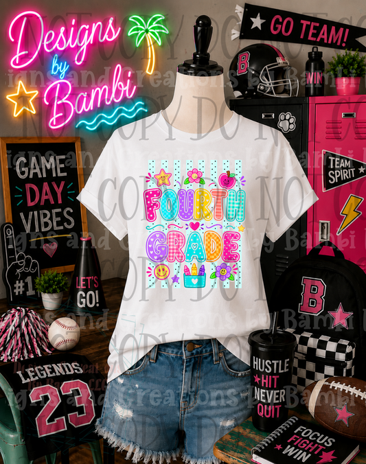 Striped Neon Back To School Grade Collection