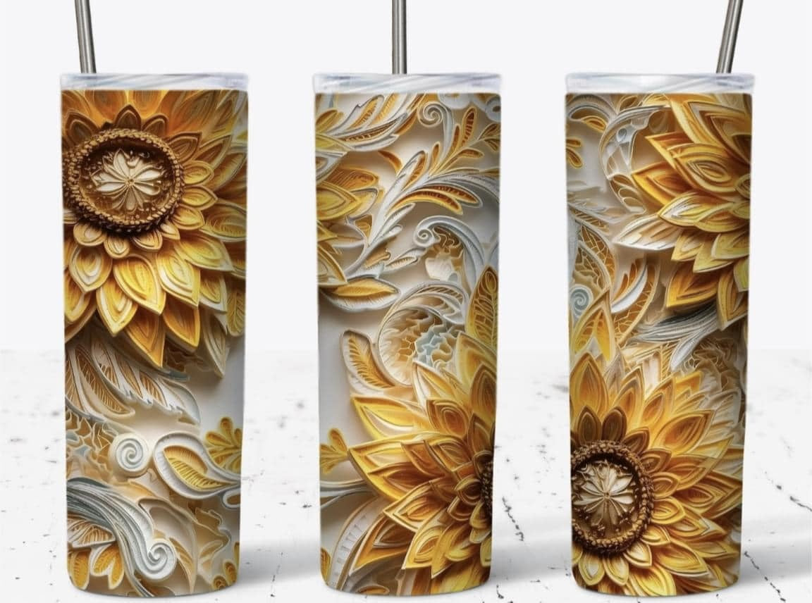 Fall Florals 20 oz Skinny Sublimation Tumbler