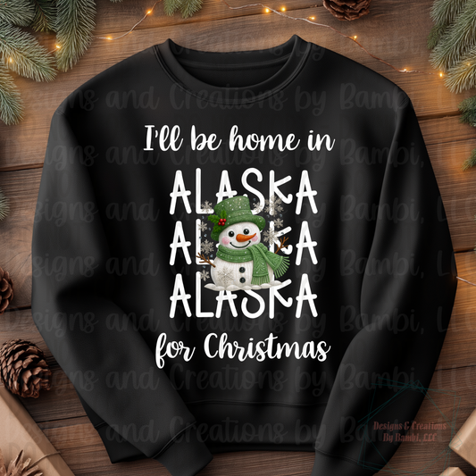 I'll Be Home In States Sage Snowman with White Font Digital Bundle