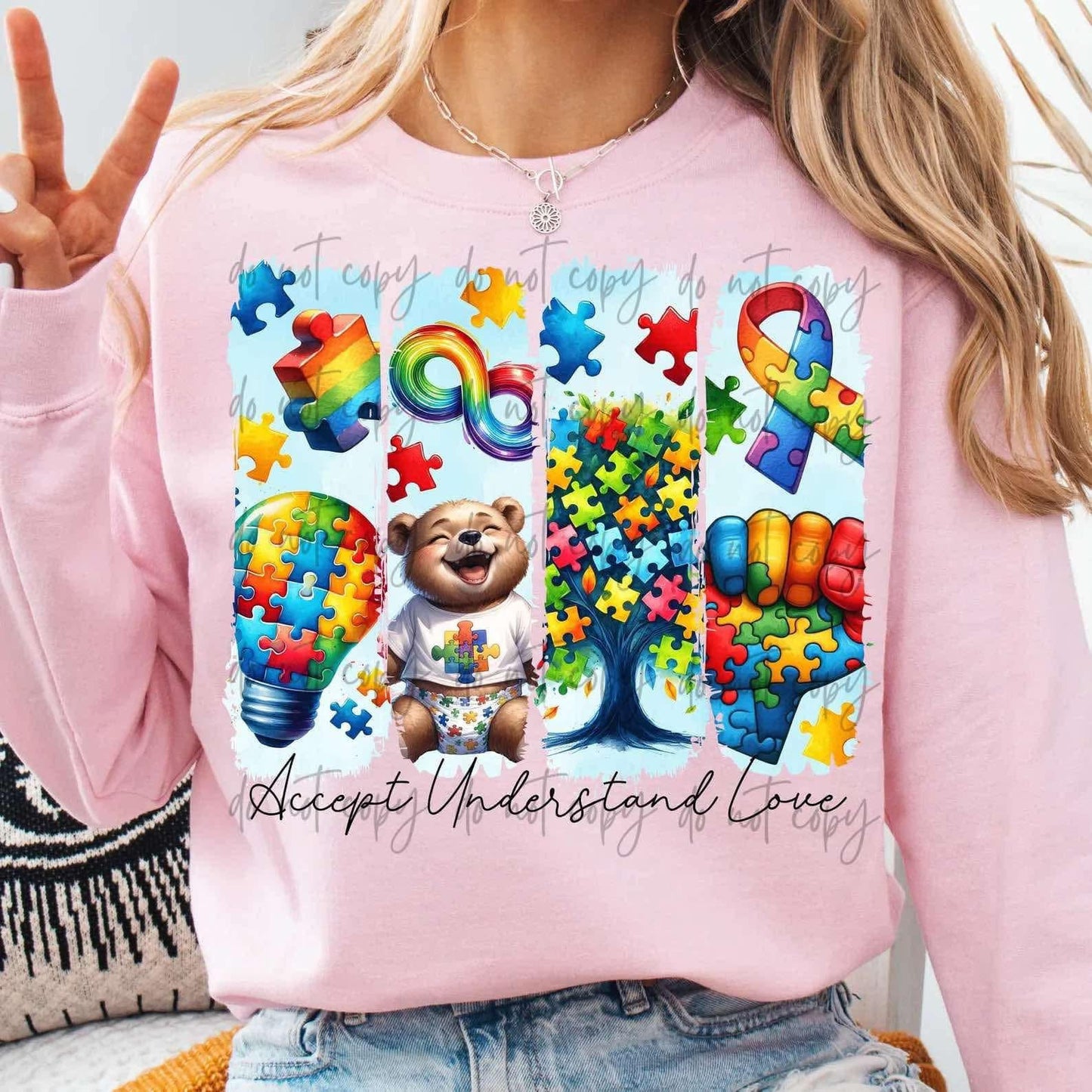 Accept Understand Love Autism Four Blocks