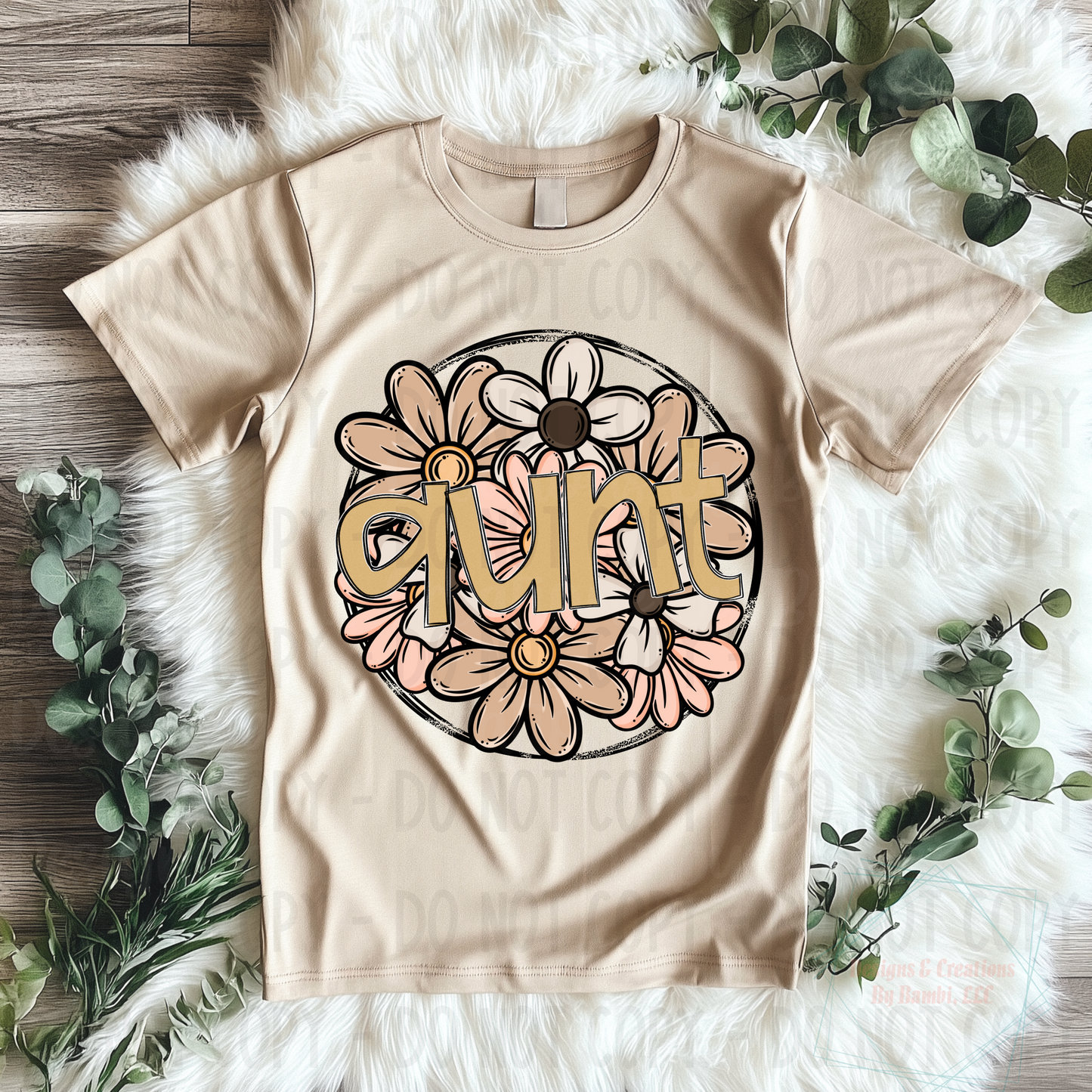 Neutral Floral Aunt Title