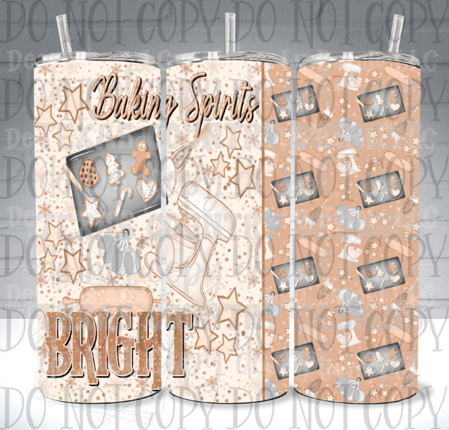 Baking Spirits Bright 20oz Skinny Sublimation Tumbler