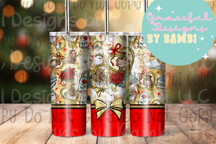 20oz Tall Skinny Sublimation Belle and Frames Tumbler