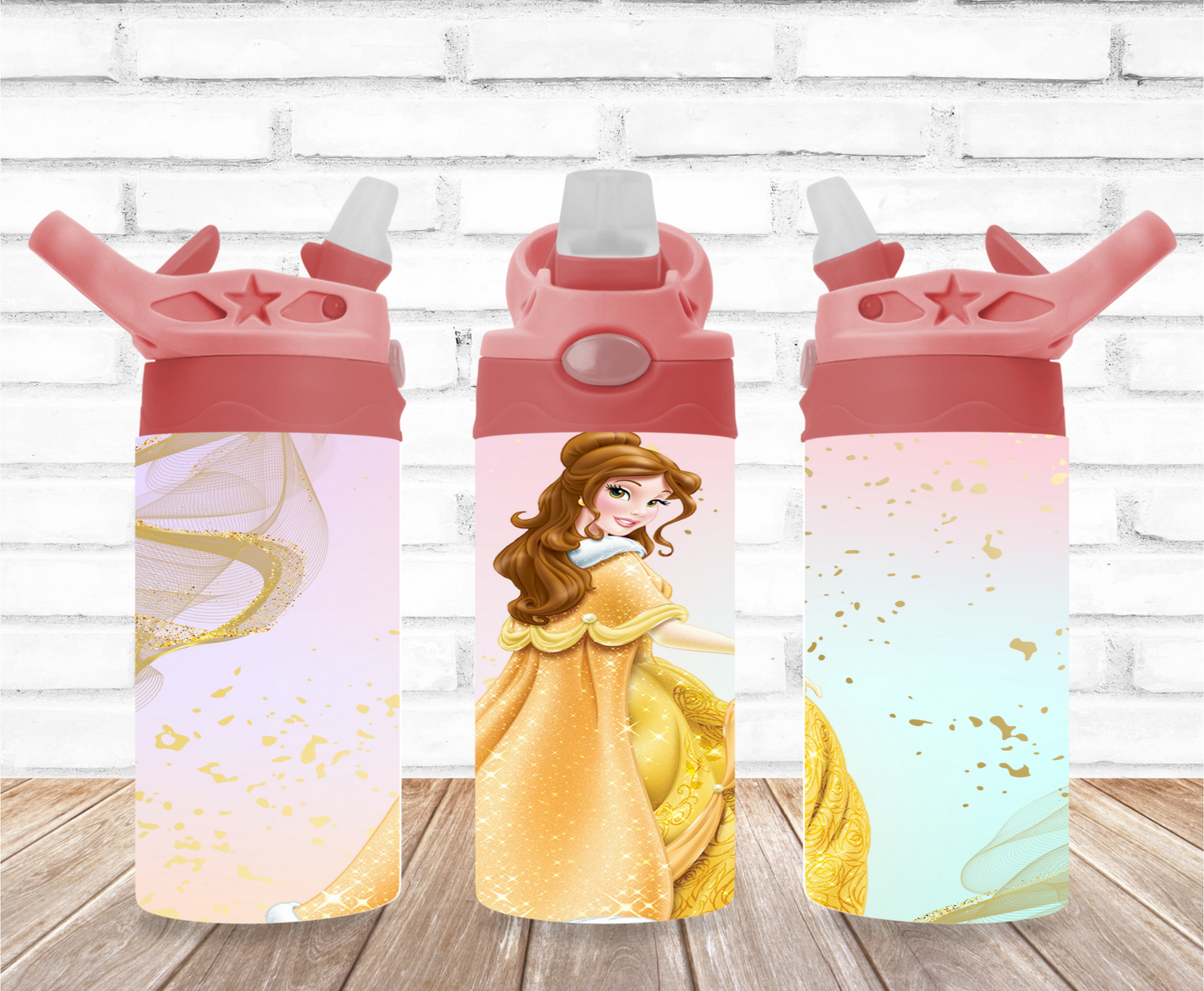 Belle with Ombre Background 12oz Flip Top Sublimation Tumbler