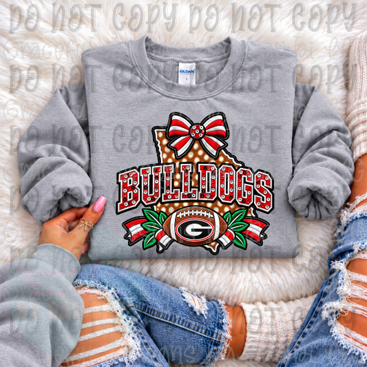 Faux Embroidery Sequin Polka Dot States Football Collection