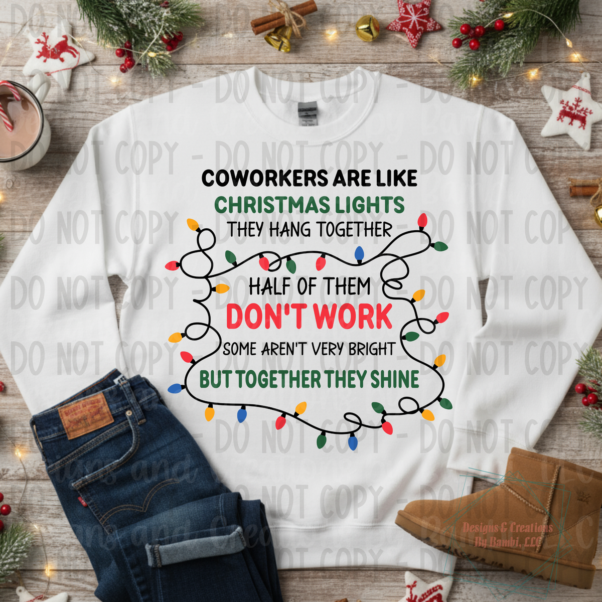 Co Workers Christmas Lights Shine