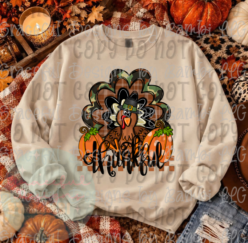 Camo Border Turkey and Thankful