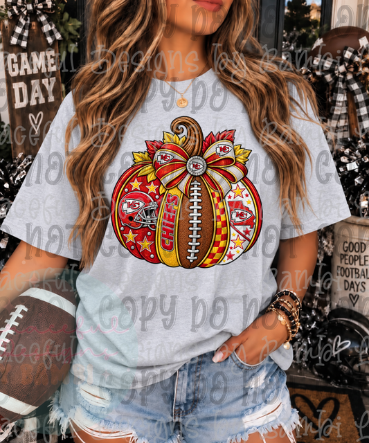 Faux Embroidery Football Pumpkin Collection