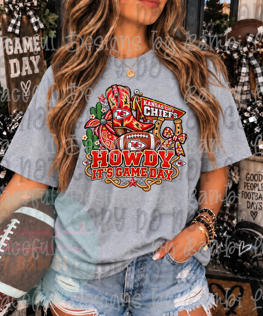 Faux Embroidery It's Game Day with Boot Football Collection