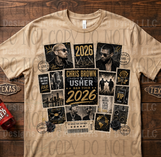 Chris Brown and Usher Stamp Collage