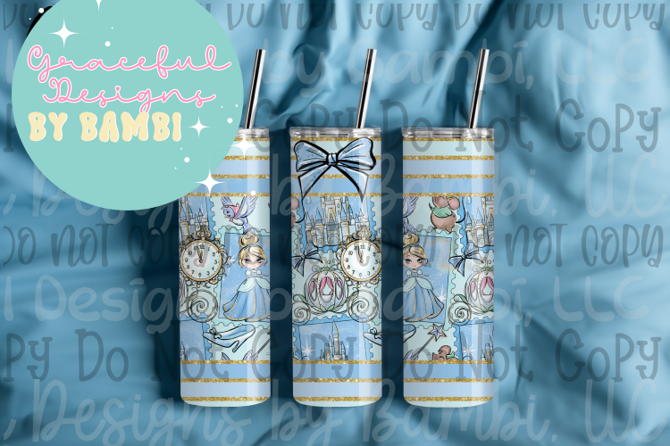 20oz Tall Skinny Sublimation Cinderella and Frames Tumbler