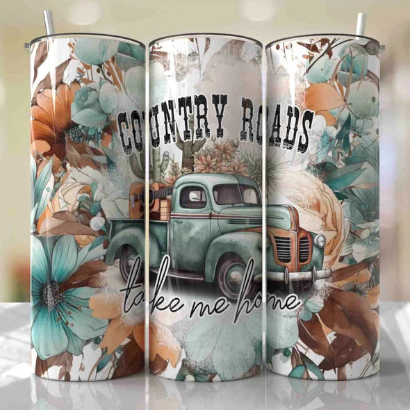 Country Roads 20 oz Skinny Sublimation Tumbler