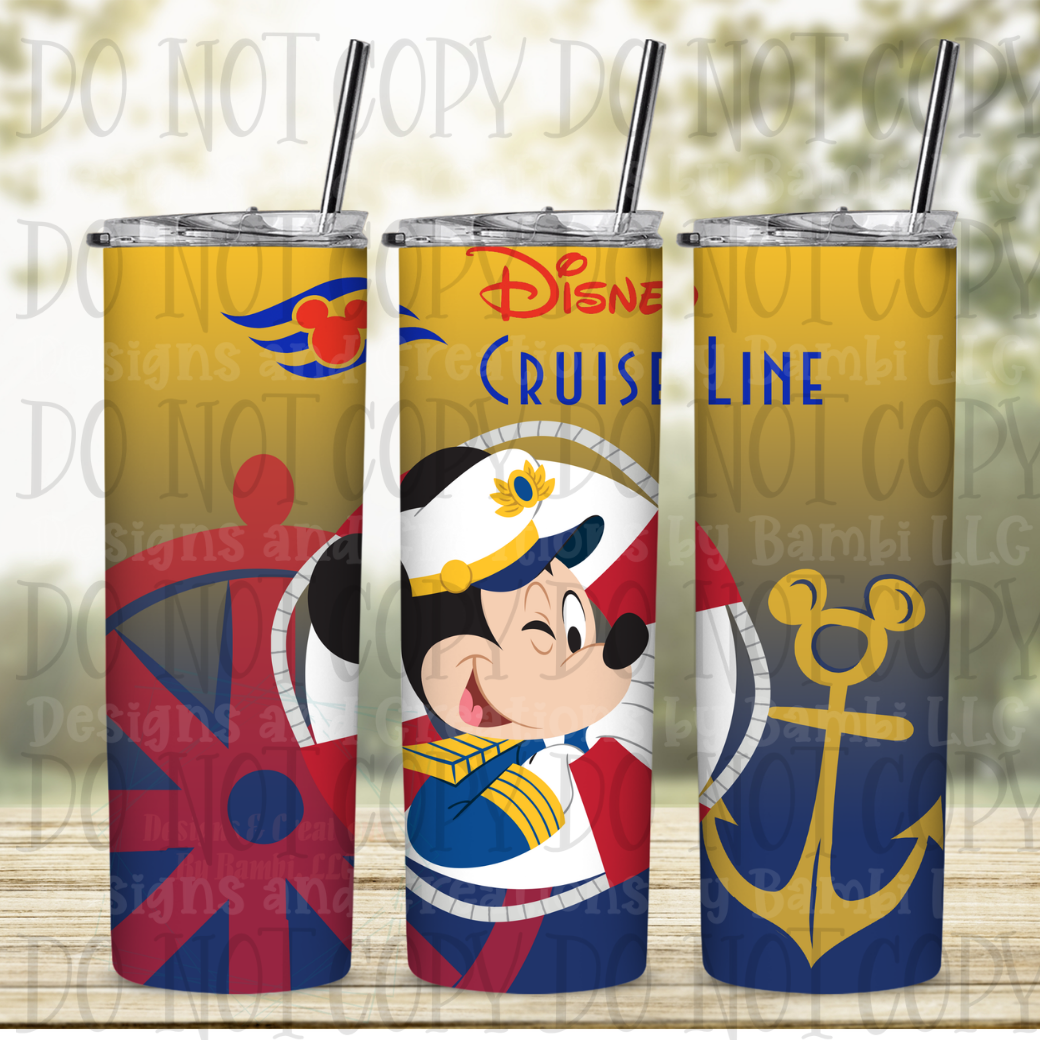 Cruise Line Mickey 20 oz Skinny Sublimation Tumbler