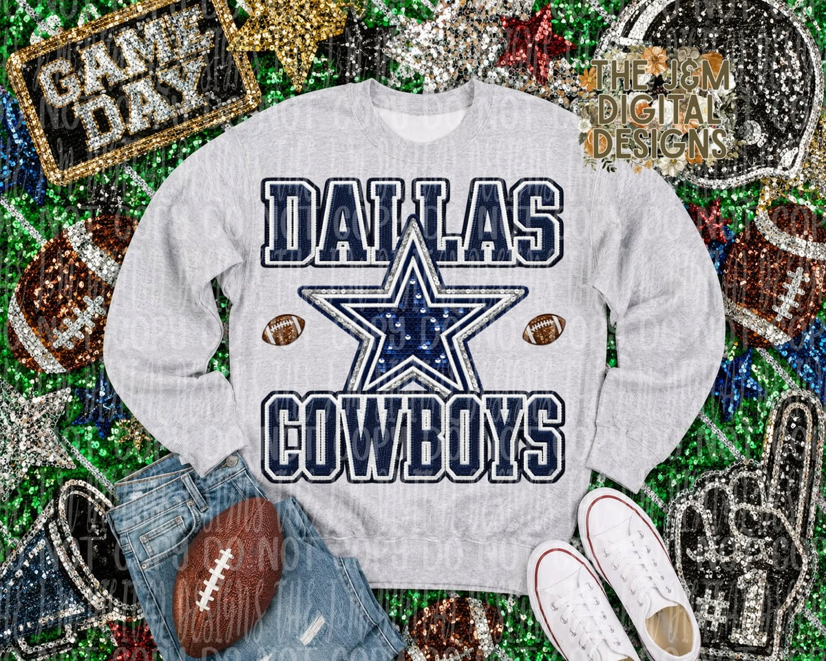 Faux Sequin Dallas with Large Logo