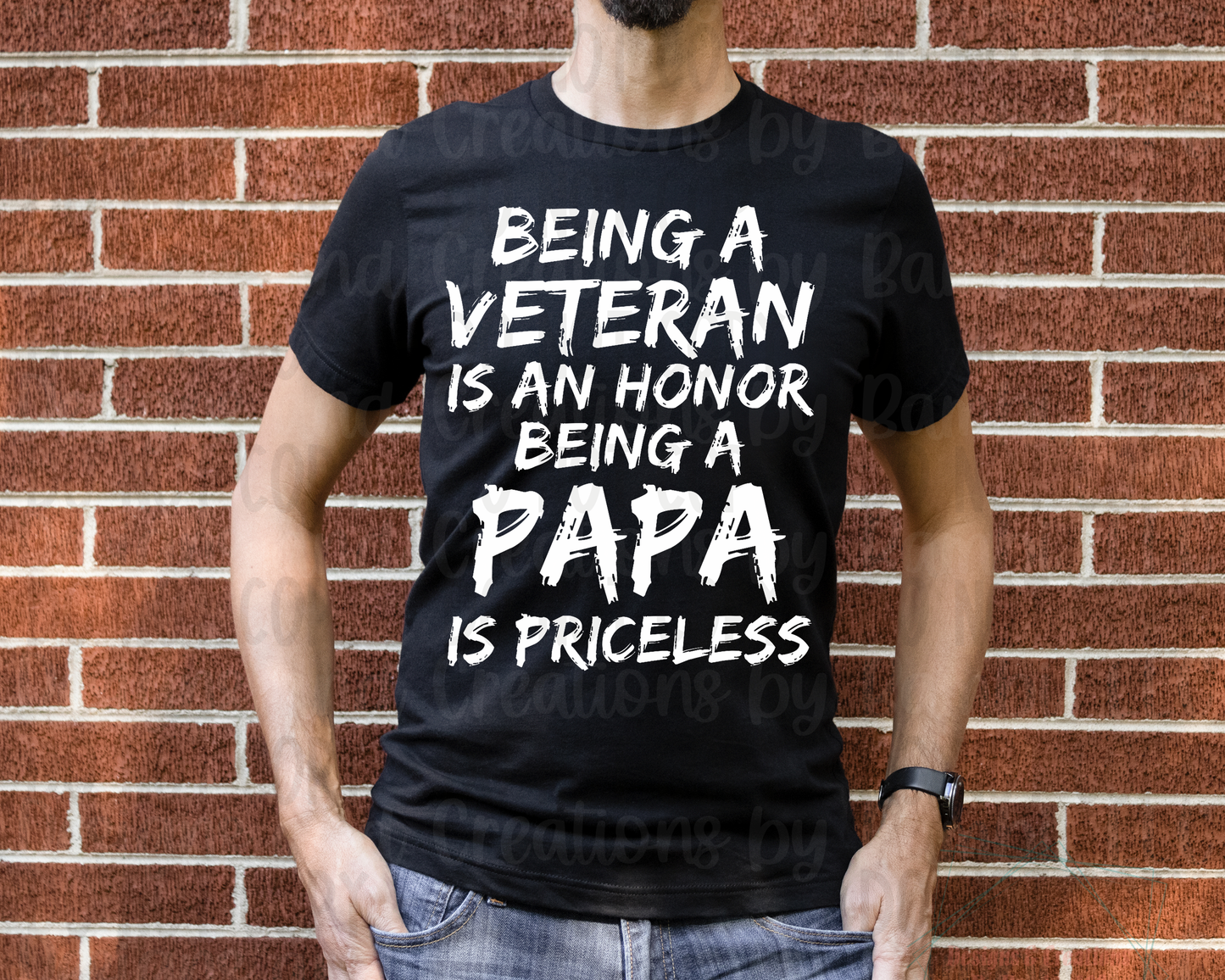 Distressed White Font Being A Veteran