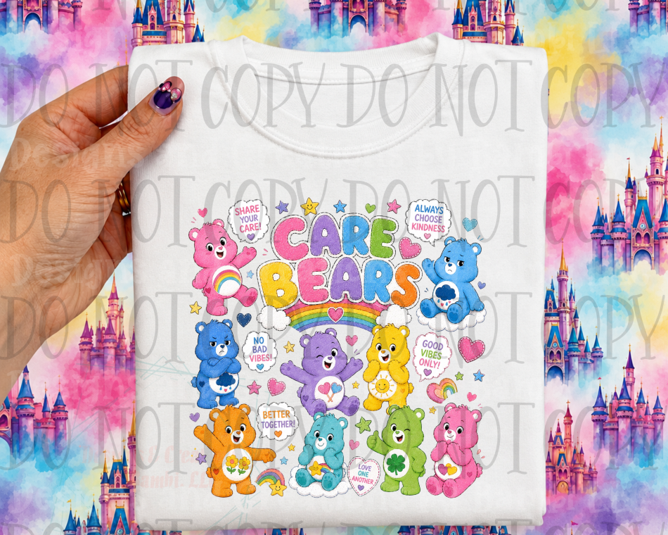 Faux Embroidery Doodle Care Bears