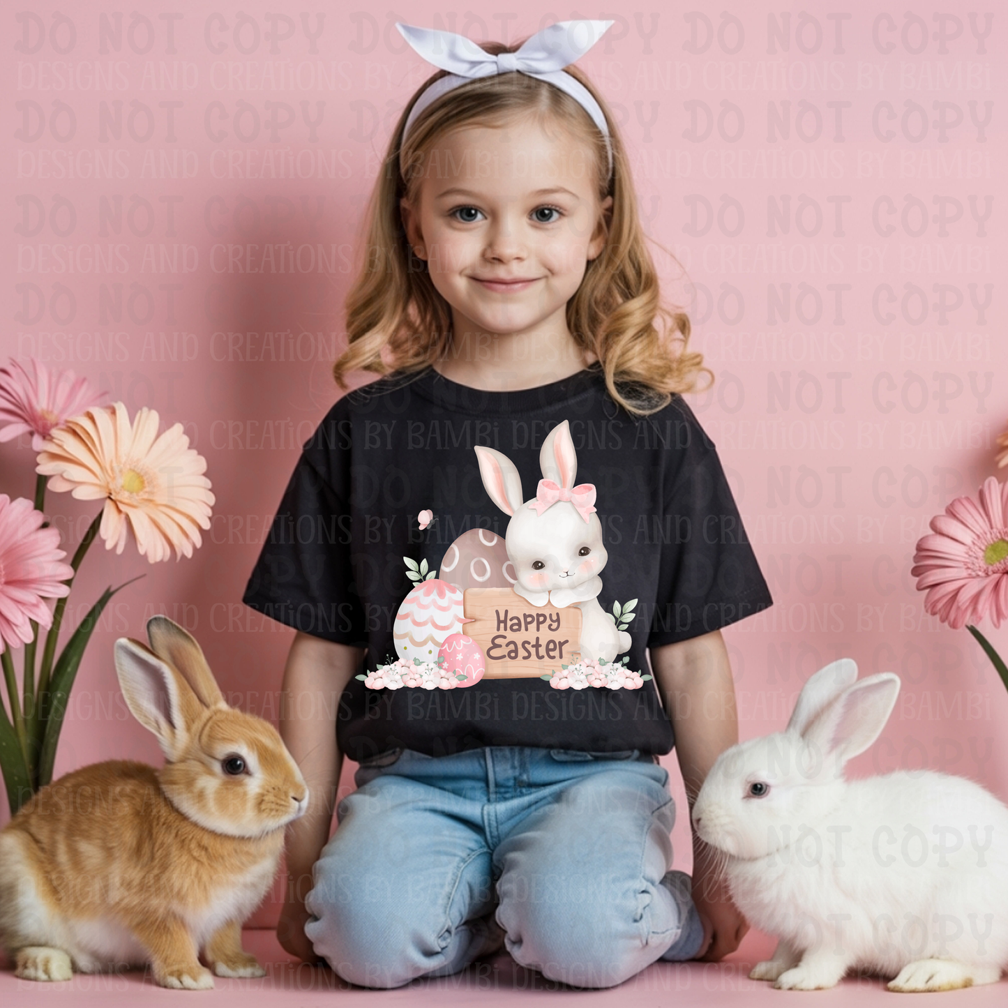 Elegant Happy Easter Bunny