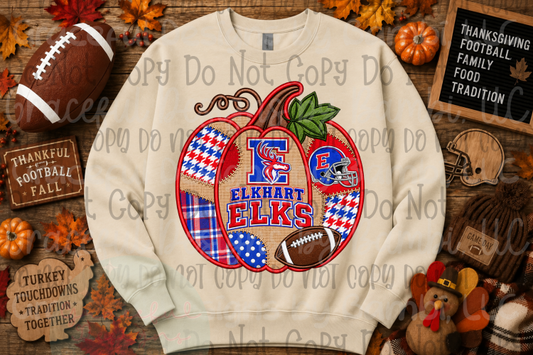 Faux Embroidery Local School Pumpkin Collection