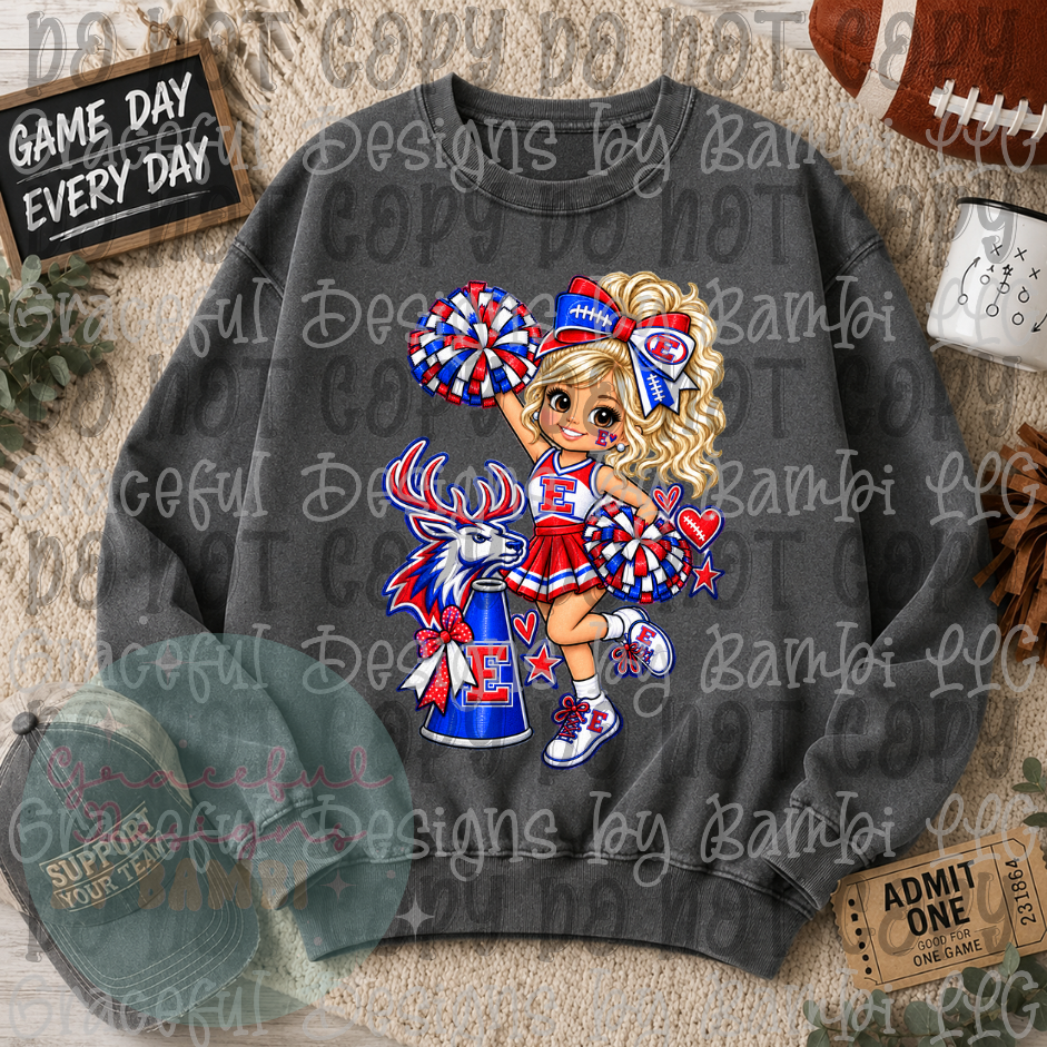 Elkhart Elks Cheer Girl Blonde Hair