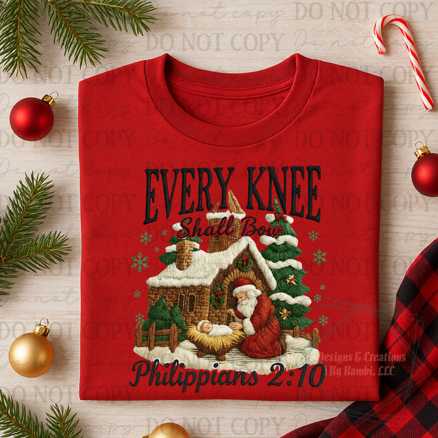 Every Knee Shall Bow Faux Embroidery Version 1