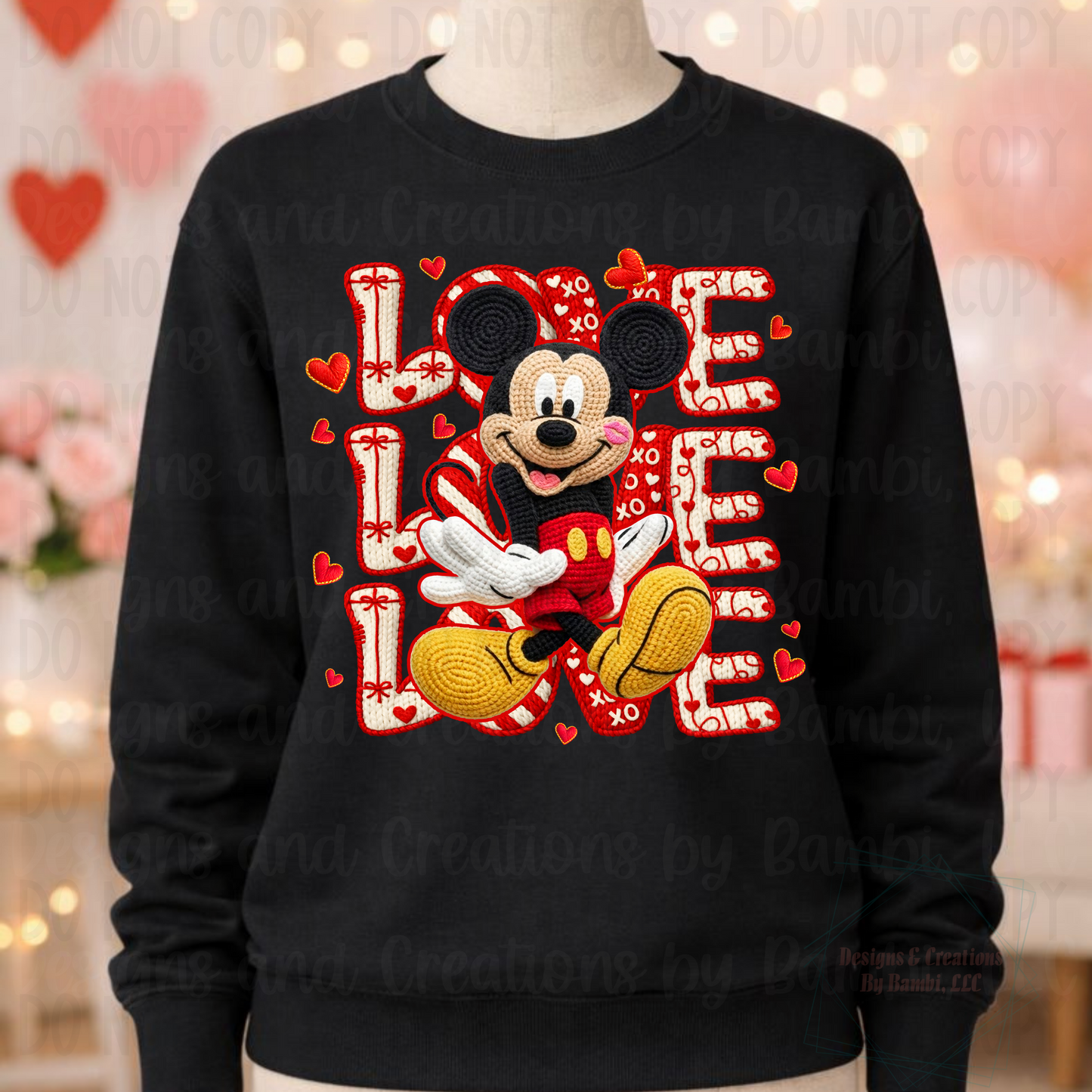 Faux Yarn Valentine Disney Mouse Male