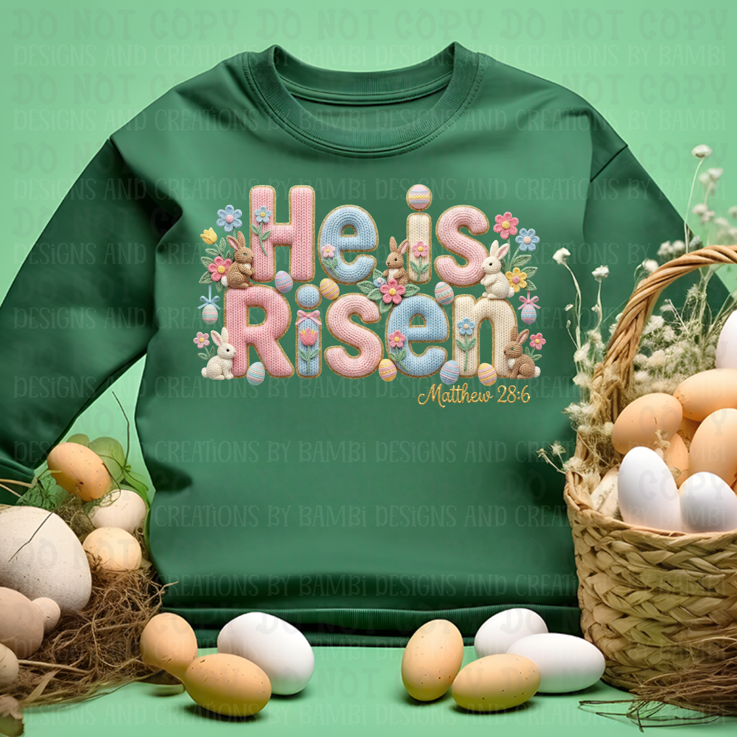 Faux Yarn Pastel He Is Risen