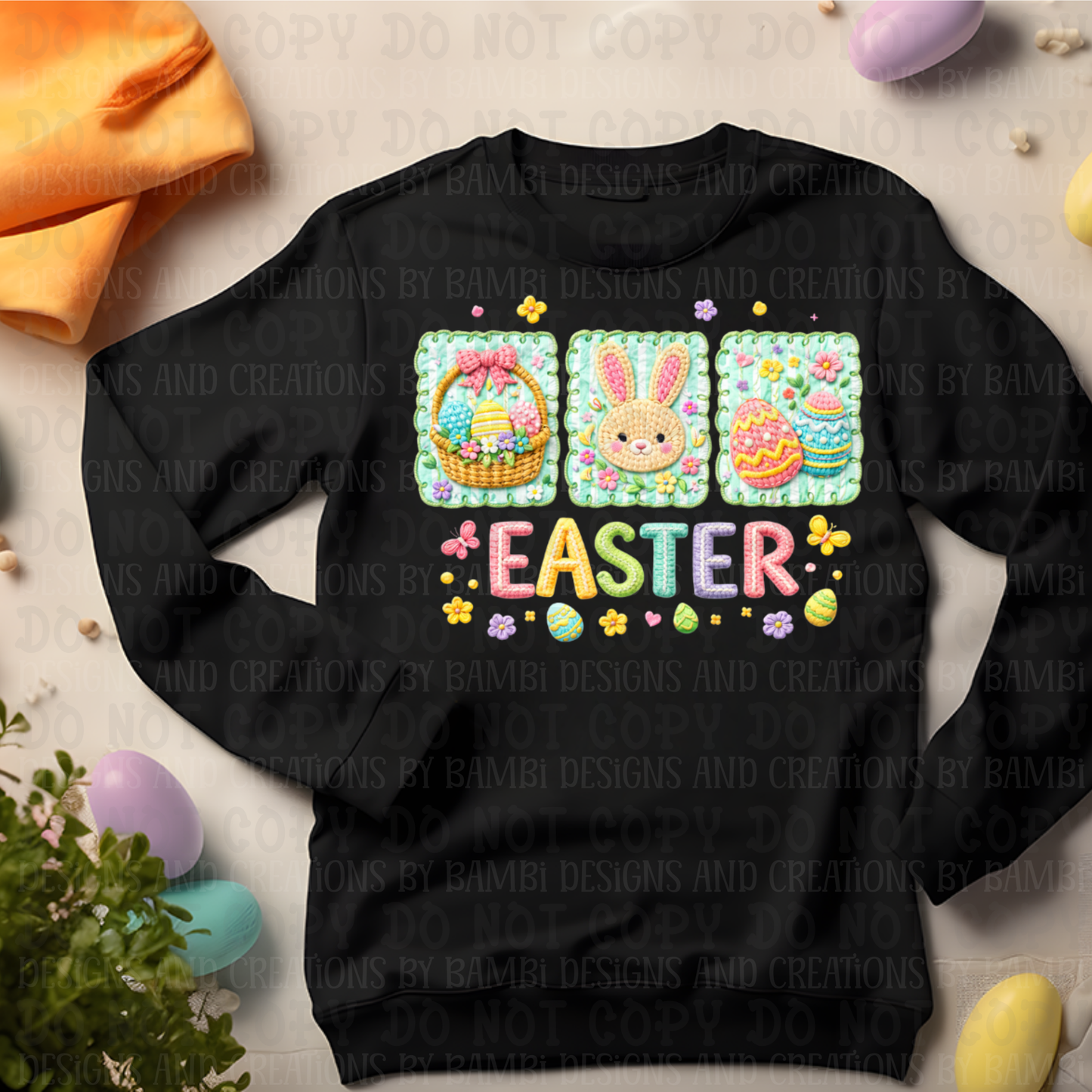 Faux Yarn Coquette Frames Easter Blessings
