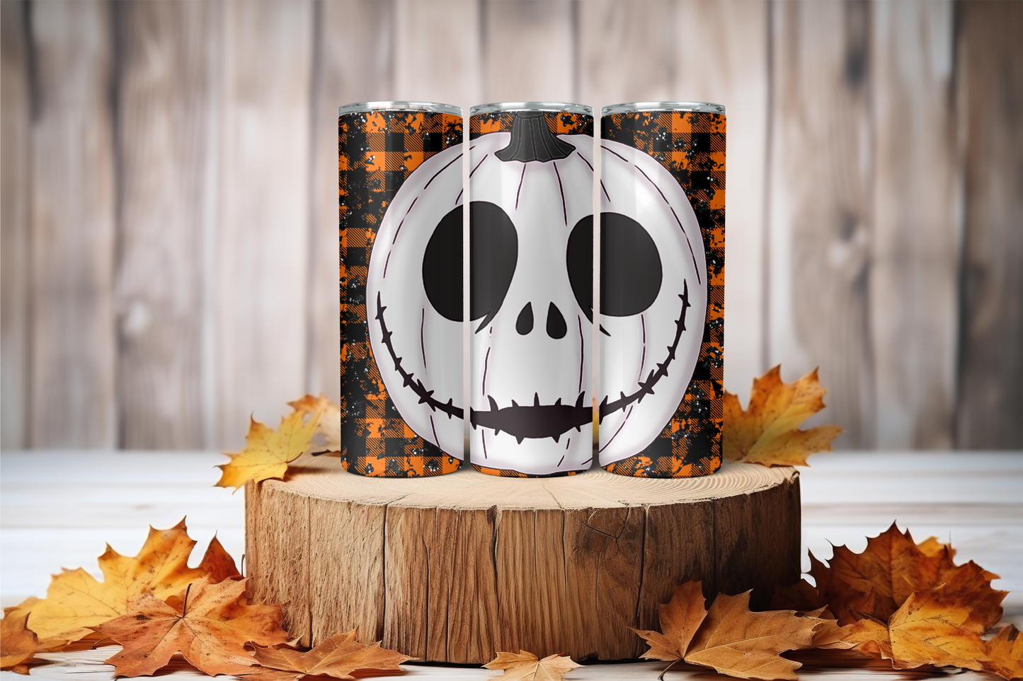Fall Plaid Pumpkin 20 oz Skinny Sublimation Tumbler