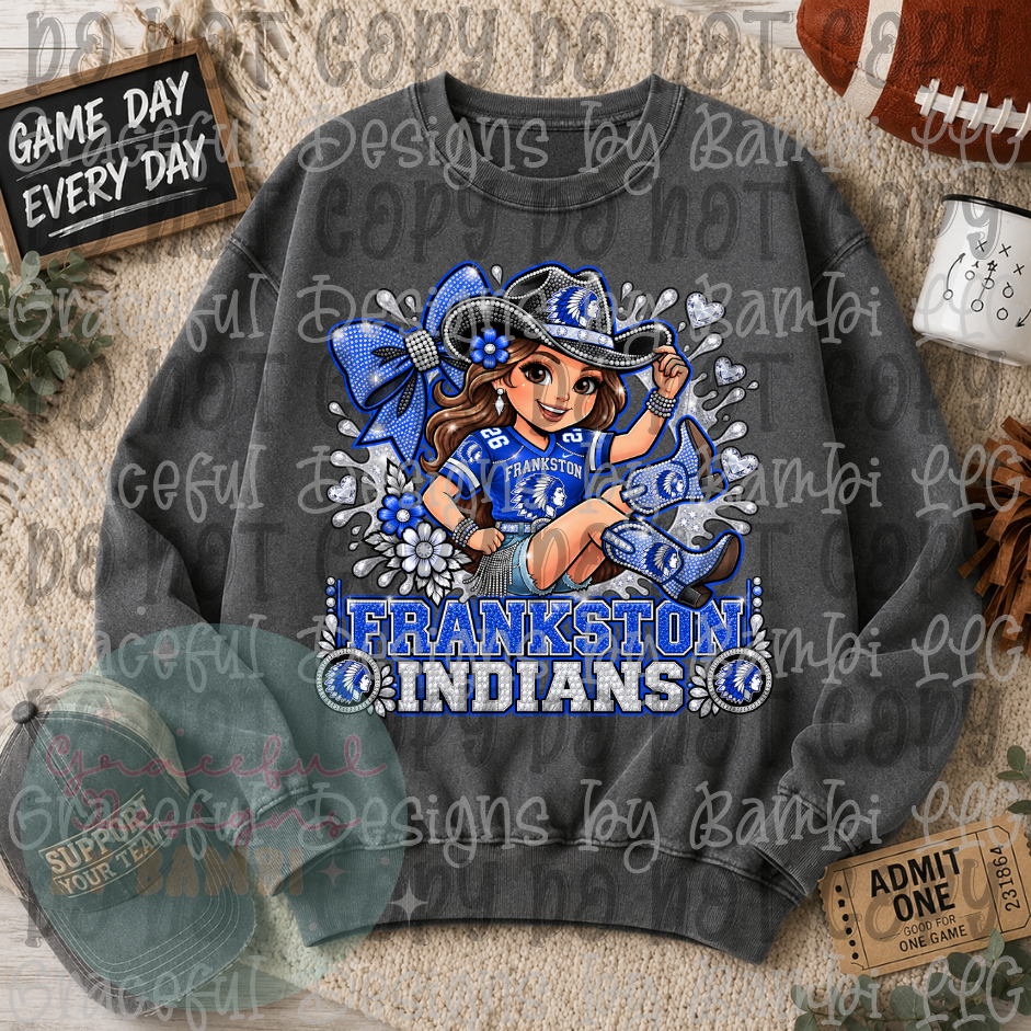 Faux Bling Frankston Indians Cowgirl
