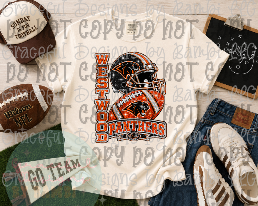 Faux Bling Westwood Panthers