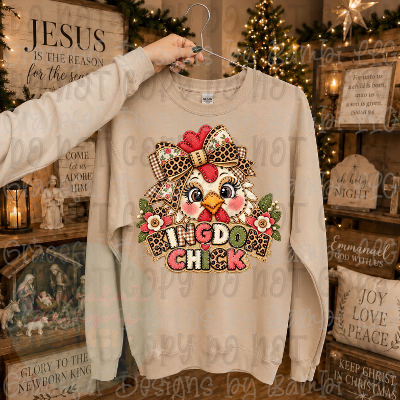 Faux Embroidered Kingdom Chick