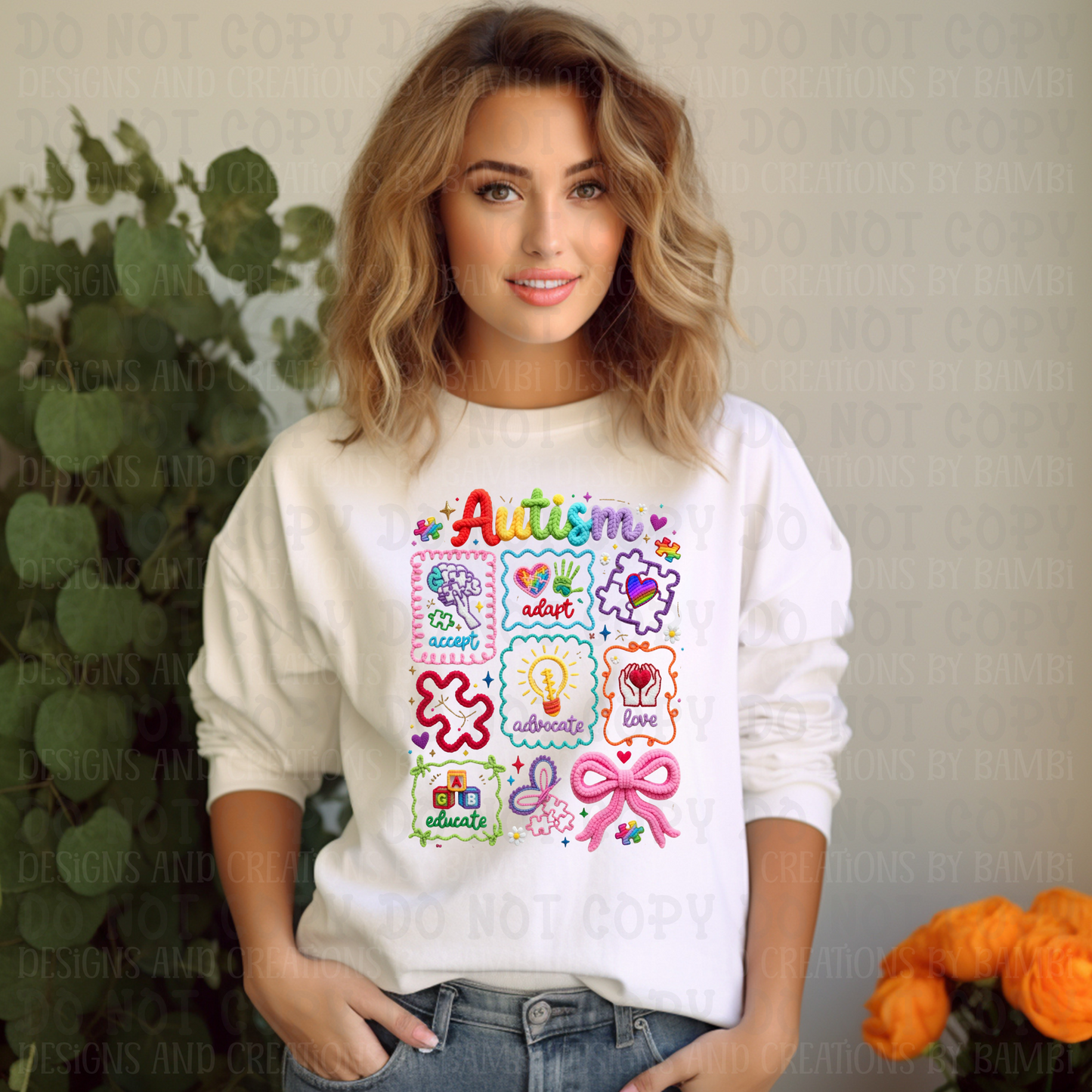 Faux Embroidery Autism