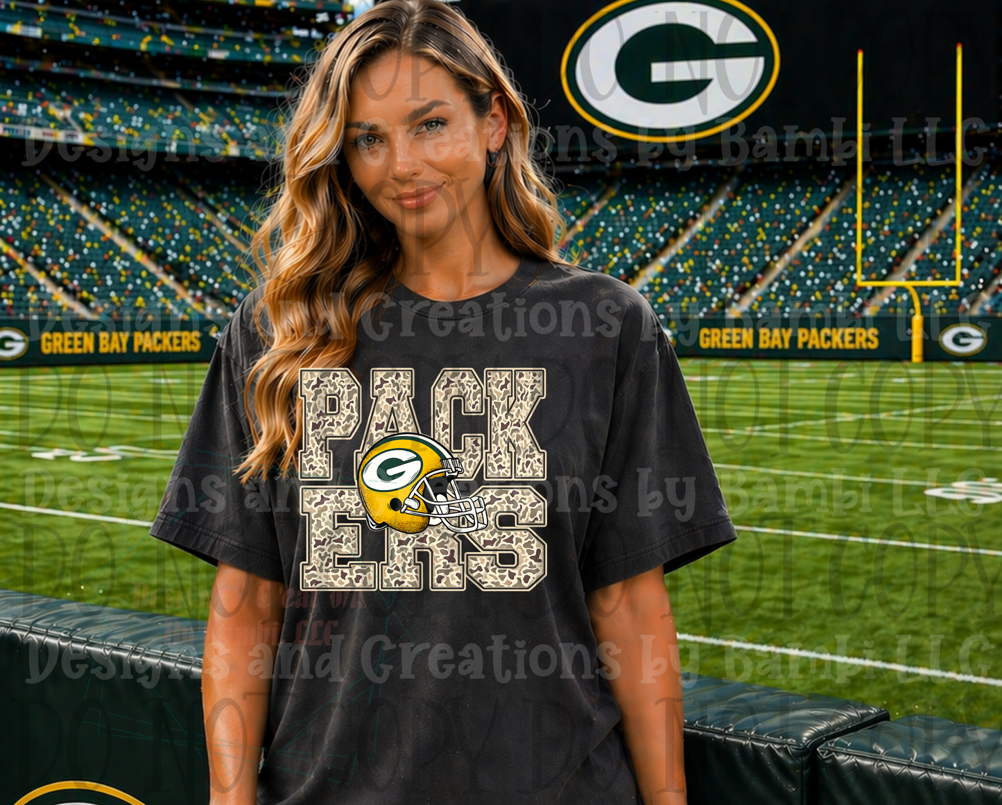 Faux Embroidery Camo Packers