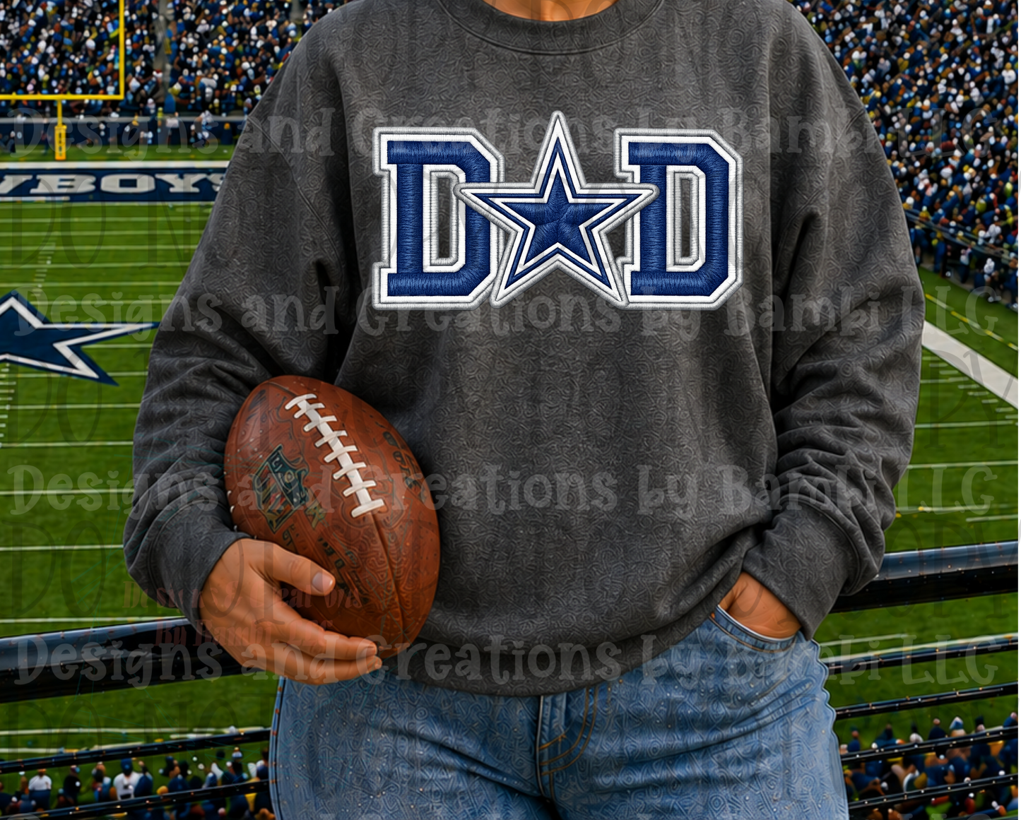 Faux Embroidery Cowboys Dad