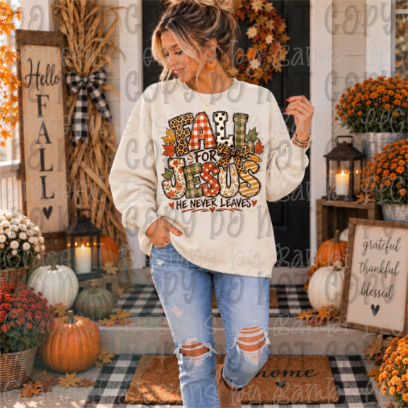 Faux Embroidery Fall for Jesus