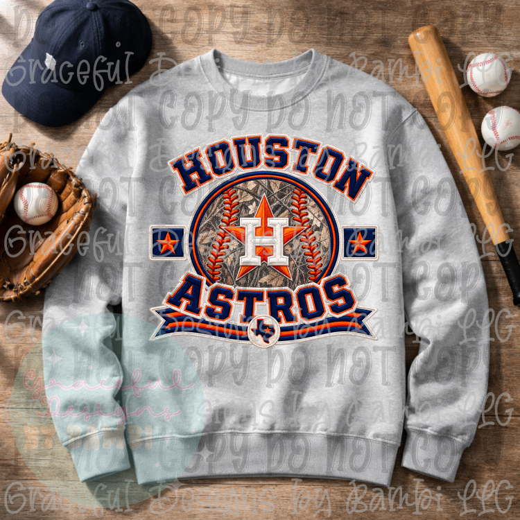 Faux Embroidery Houston Astros