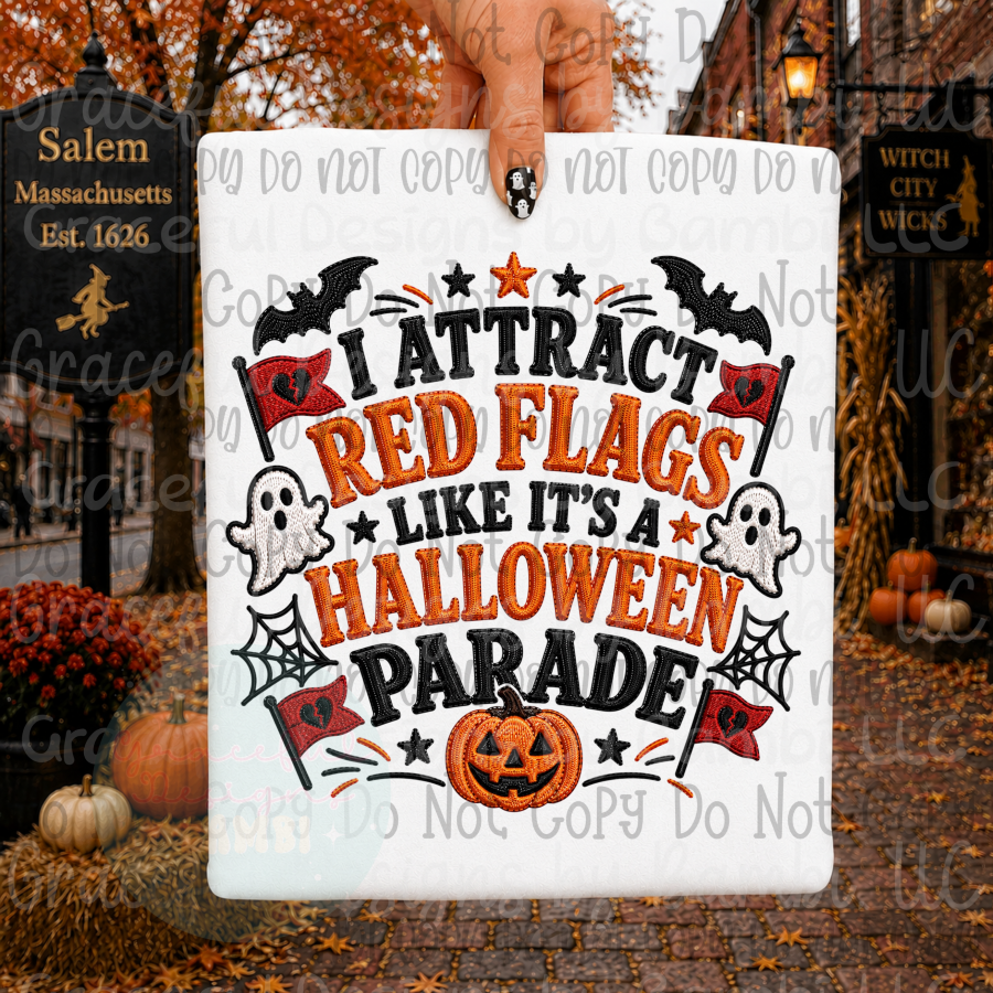 Faux Embroidery I Attract Red Flags