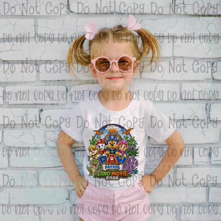 Faux Embroidery Paw Patrol Dino Movie
