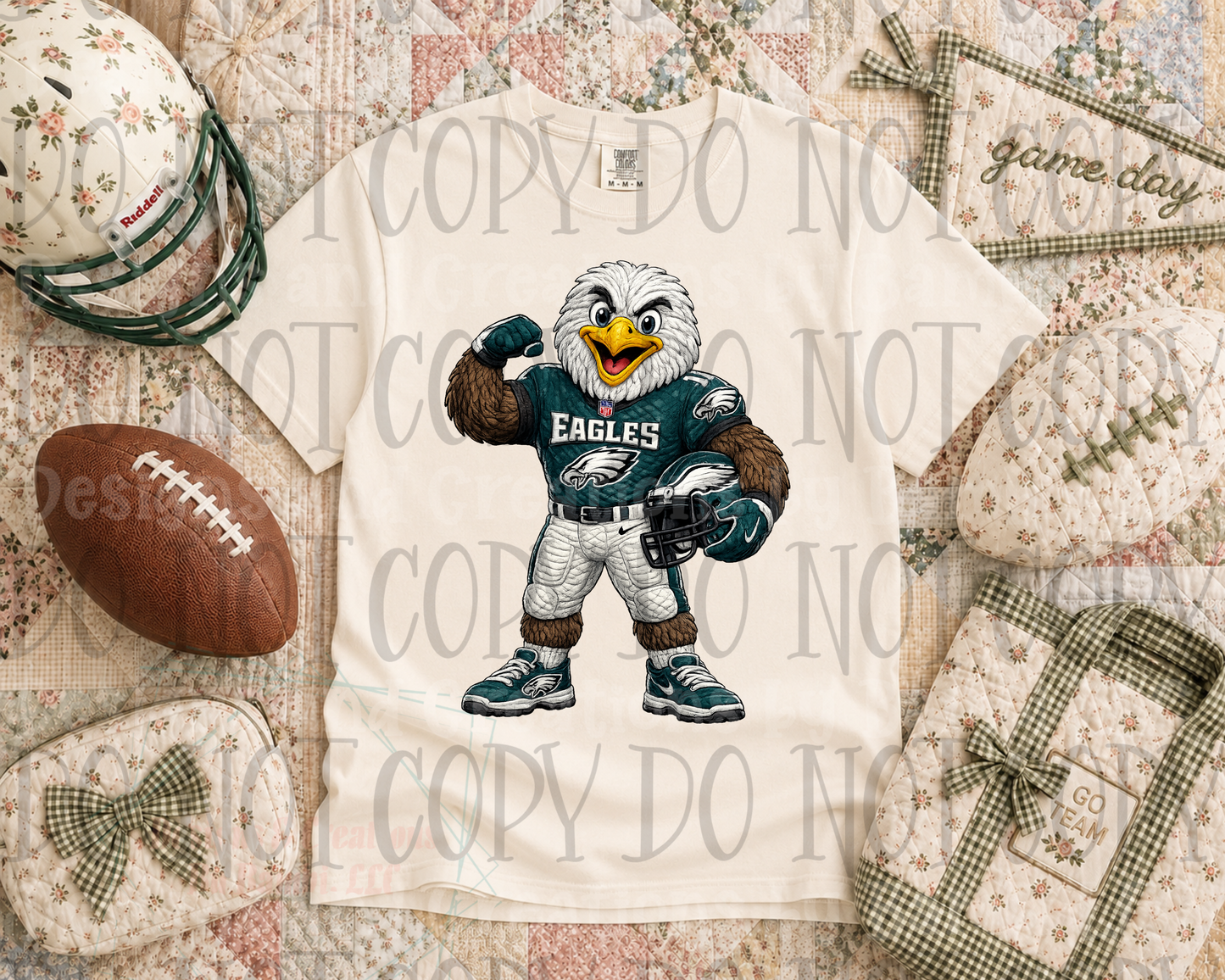 Faux Embroidery Philly Eagles Mascot