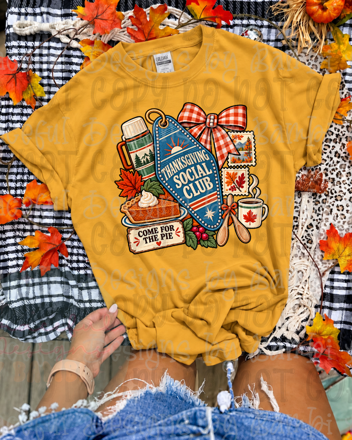 Faux Embroidery Thanksgiving Social Club