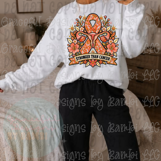 Faux Embroidery/Sequin Uterine Cancer Awareness
