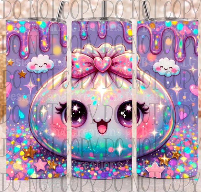 Faux Glitter Sparkling Dumpling 20oz Skinny Sublimation Tumbler