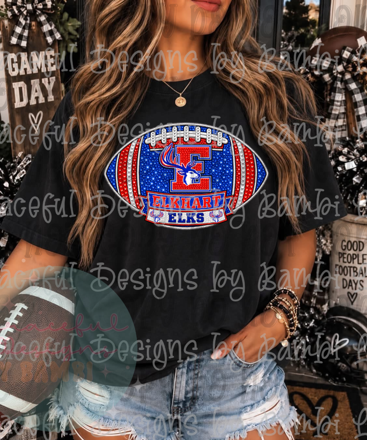 Faux Sequin Elkhart Elks Football