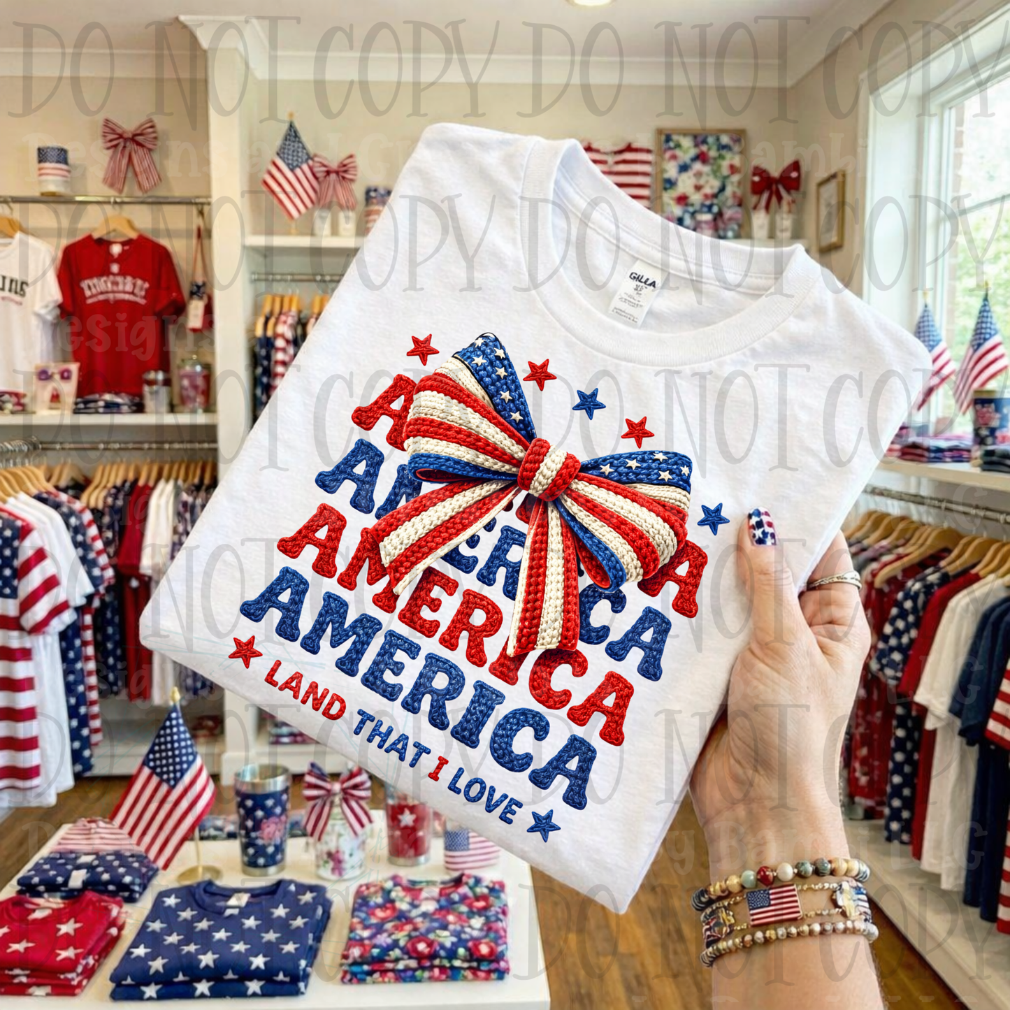 Faux Yarn America Stacked