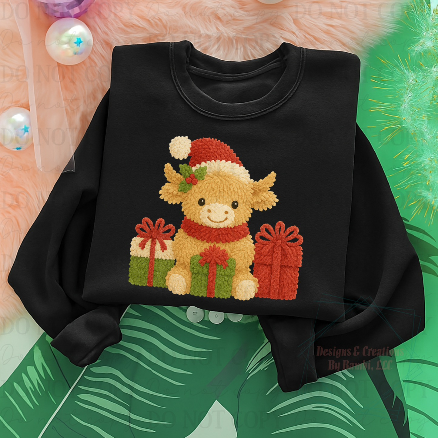 Faux Yarn Highland Cow Version 3