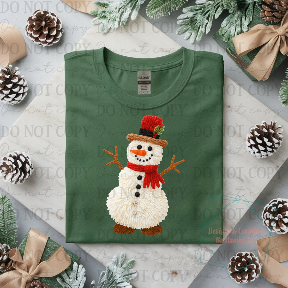 Faux Yarn Standing Snowman